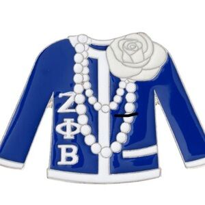 ZPB Blue White Sweater Sorority Pin
